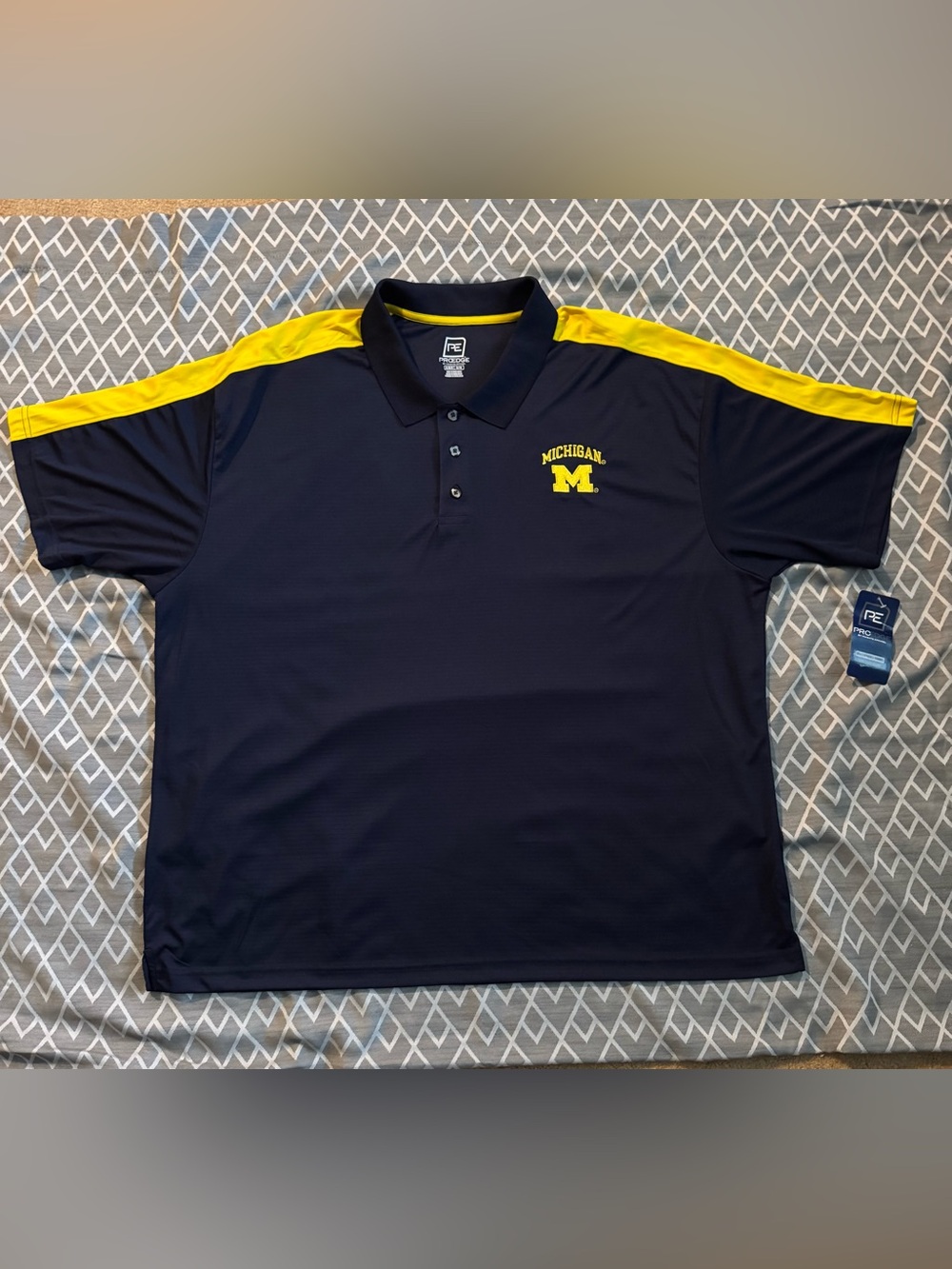 Knights Apparel Navy and Yellow Collegiate Polo